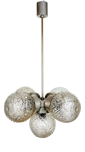 Vintage Cut Glass Chandelier from Kamenický Šenov, 1960s