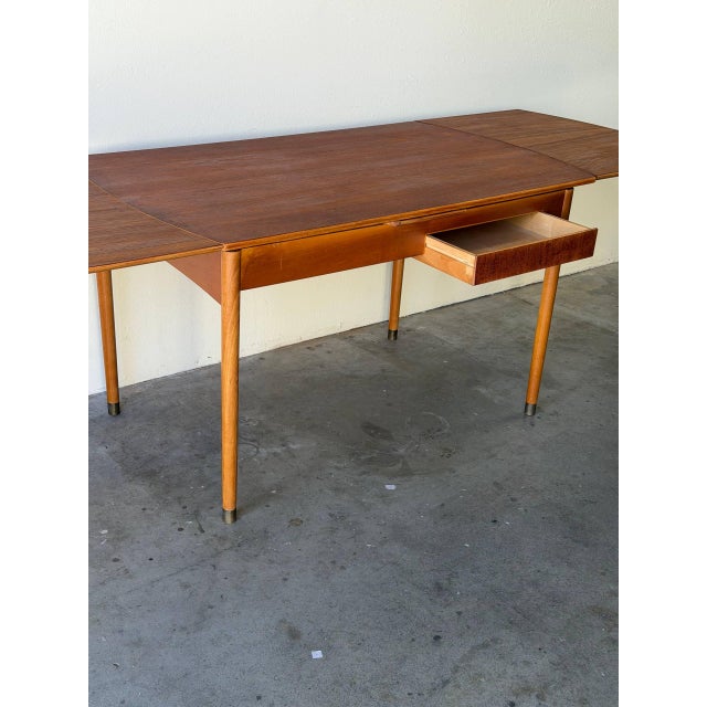 Mid Century Danish Teak Extendable Dining Table With Drawers 1960s For Sale - Image 10 of 10