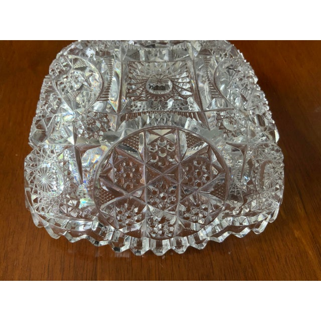 1950s Saw Tooth Cut Crystal Bowl For Sale In Chicago - Image 6 of 7