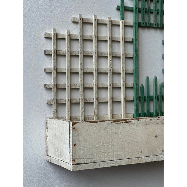 Off-white Vintage Handmade Painted Wood Trellis Wall Box, Circa 1930s-40s For Sale - Image 8 of 12