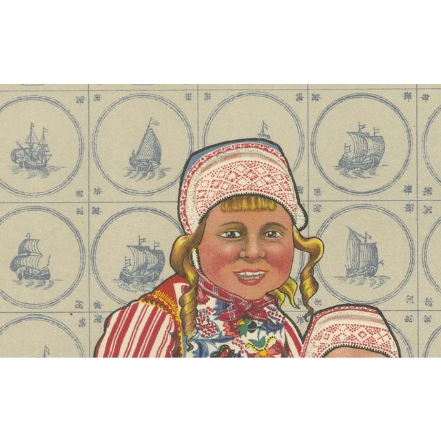1930s Dutch Childrens' Folk Dress from Marken, 1932, Lithograph For Sale - Image 5 of 10