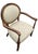 Brown Art Deco Walnut Spoonback Open Frame Armchair with Cream Damask Upholstery For Sale - Image 8 of 11