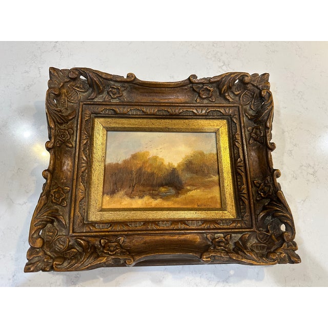 Lovely landscape by American artist Bert Beirne (b. 1938). Beautiful condition. Painting is 5 x 7 and frame measures 10 x...