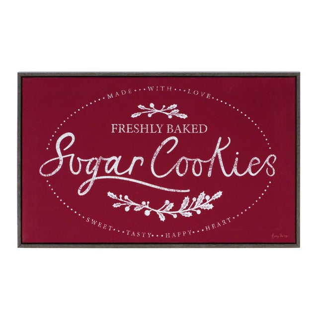 Contemporary Winter Cookies and Cocoa Wall Sign (Set of 2) For Sale - Image 3 of 5