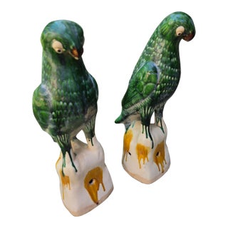 1960s Large Vintage Parrot Finials, Pair For Sale