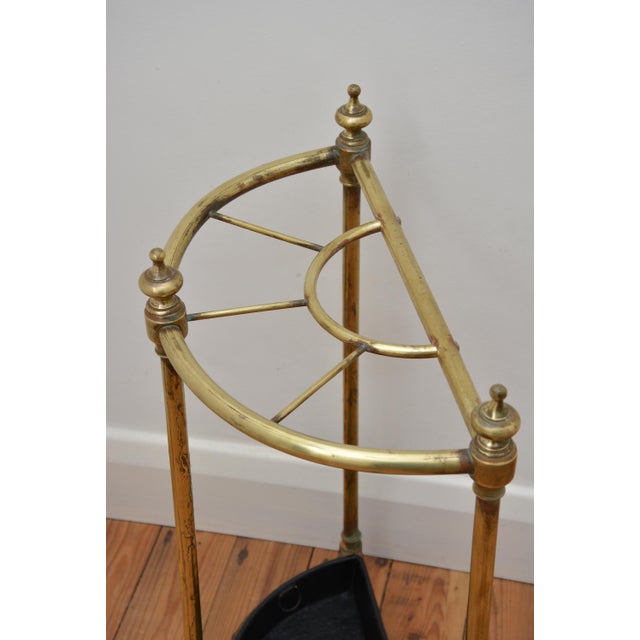 Antique Victorian Umbrella Stand in Brass, 1870 For Sale - Image 10 of 14
