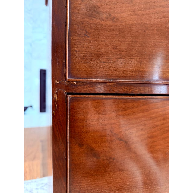 Late 18th Century Danish Bow Front Mahogany Chest With Working Key & Brass Hardware For Sale - Image 15 of 18