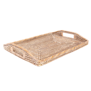 Artifacts Rattan Rectangular Tray With High Handles