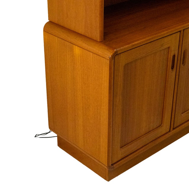 Sun Cabinet Teak Hutch Display Cabinet Credenza Mid Century Modern Lighted For Sale - Image 14 of 16
