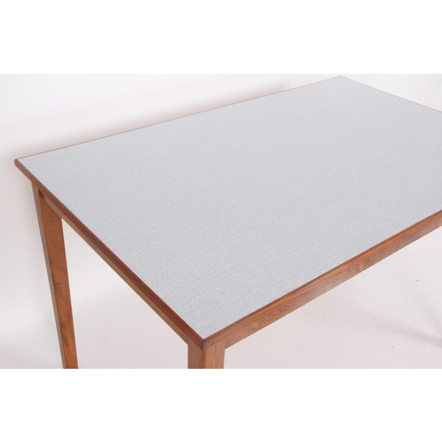 Wood Danish Kitchen Table with Malemin Tabletop, 1950s For Sale - Image 7 of 9