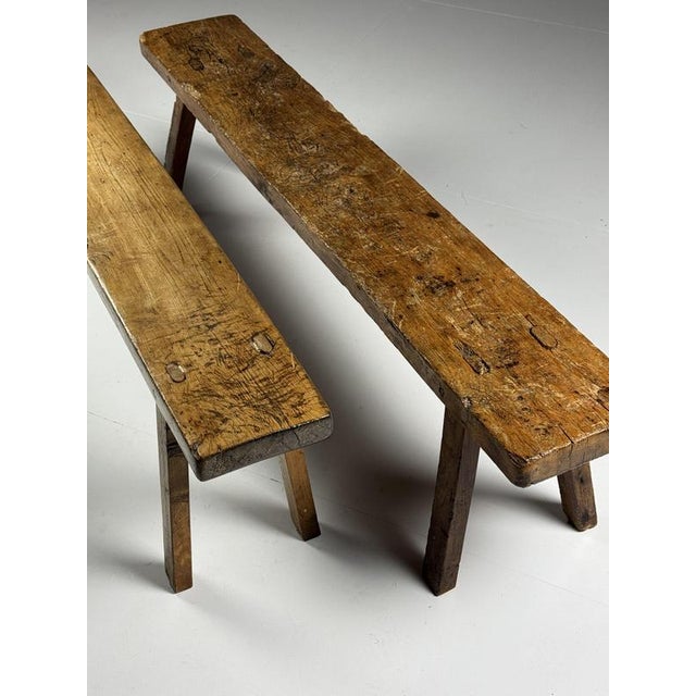 Country Dining Room Benches, Set of 2 For Sale - Image 9 of 18