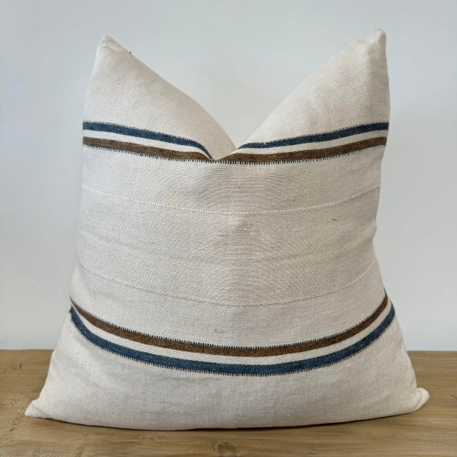 Modern 100% Belgian Linen Auburn Pillow Cover With Hidden Zipper For Sale - Image 3 of 3