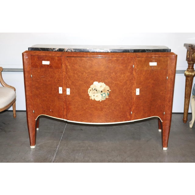 This is an outstanding inlaid art deco buffet that could easily have been done by Jules Leleu and has all of the hallmarks...
