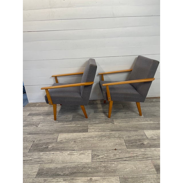 Wood Vintage Chairs and Hocker by Tatra Nabytok, Czech Republic, 1970, Set of 3 For Sale - Image 7 of 9