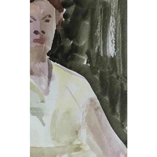 Albert Chavaz, Femme Assise, Watercolor on Paper, Framed For Sale - Image 4 of 9