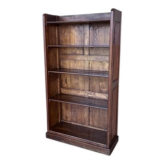 19th Solid Oak Bookcase or Etagere With Five Shelves For Sale