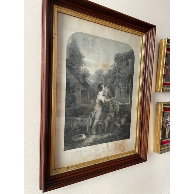 Victorian 19th Century Gilt Walnut Frame & With C. 1872 Etching For Sale - Image 3 of 5