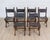 Set of Six Mid-20th Century Spanish Walnut and Leather Dining Chairs For Sale In Atlanta - Image 6 of 9