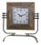 Wood Square Clock on Rustic Metal Stand 17.5"H For Sale