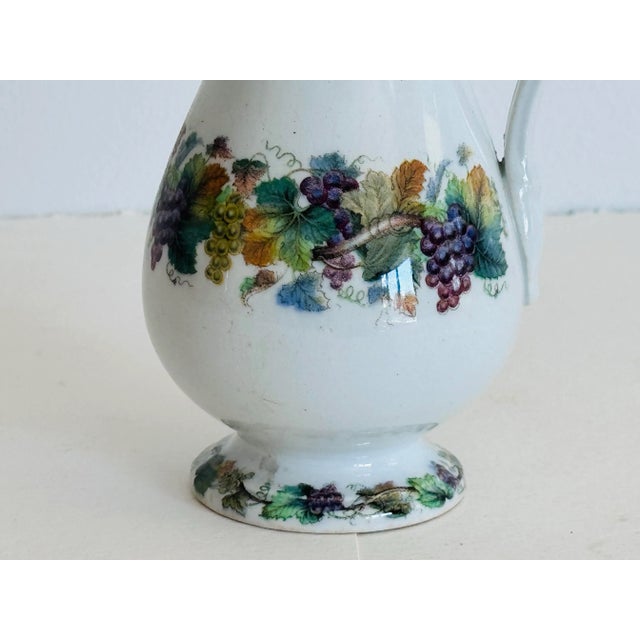 Victorian Late 19th Century English Victorian Floral Decorated Ironstone Syrup Pitcher For Sale - Image 3 of 8