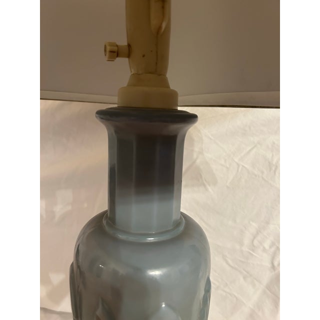 Mid 20th Century Art Nouveau Green Glass Table Lamp For Sale - Image 10 of 12