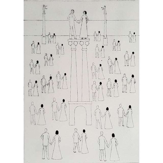 Czeslaw Tumielewicz, Design of a Monument, 2018, Etching For Sale - Image 6 of 6