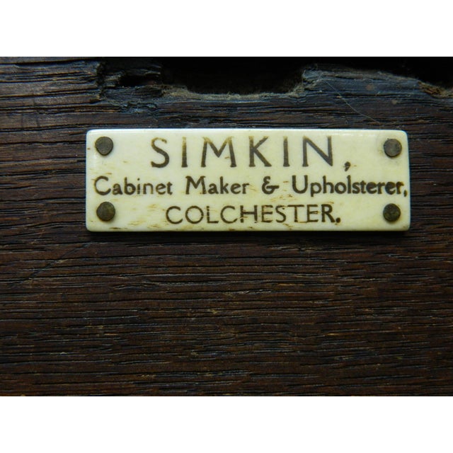 Oak Knee Hole Desk by W.R. Simkin For Sale - Image 16 of 18