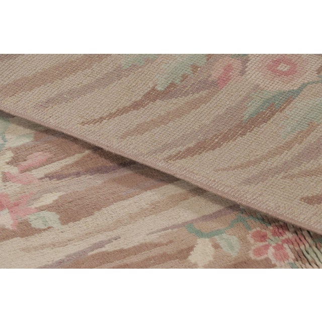 Textile Rug & Kilim’s Modern Spanish European Rug in Brown With Floral Patterns “Bilbao” For Sale - Image 7 of 7