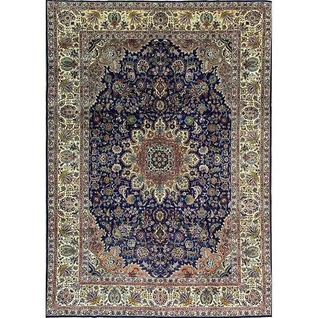 1970s Old Persian Tabriz Masterpiece Rug 8’2″ X 11’6″ For Sale - Image 12 of 12