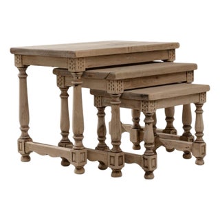 20th Century French Wooden Nesting Tables - Set of 3 For Sale