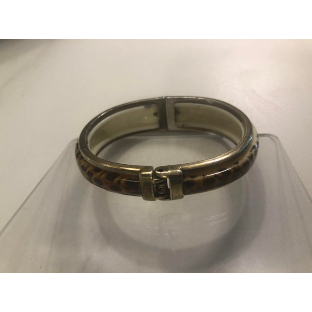 1980s Lucite Tortoise Clamper Bangle Bracelet For Sale - Image 9 of 11