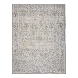 1970s Vintage Persian Handmade Wool Cotton Area Rug For Sale