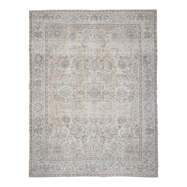 1970s Vintage Persian Handmade Wool Cotton Area Rug For Sale