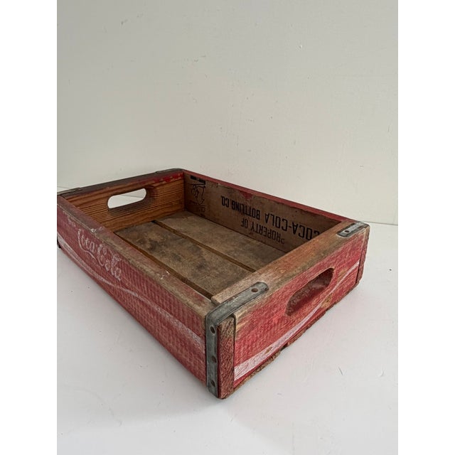 Vintage Coca Cola Wooden Bottle Crate—Red Advertising Case For Sale In Orlando - Image 6 of 7