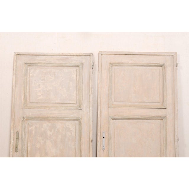 French 19th Century French Painted Wood Panel Doors – A Pair For Sale - Image 3 of 12