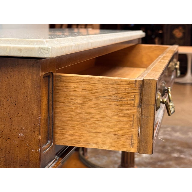 Wood Weiman Neoclassical Marble Top Console Table For Sale - Image 7 of 12