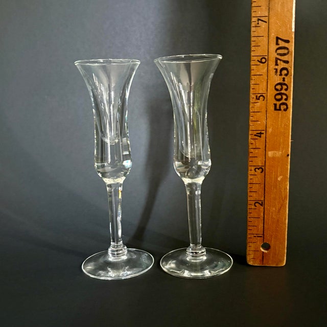 Vintage Holmegaard Cordial Glasses – Set of 2 Tulip Stem Aperitif Glasses – Denmark For Sale In Miami - Image 6 of 6