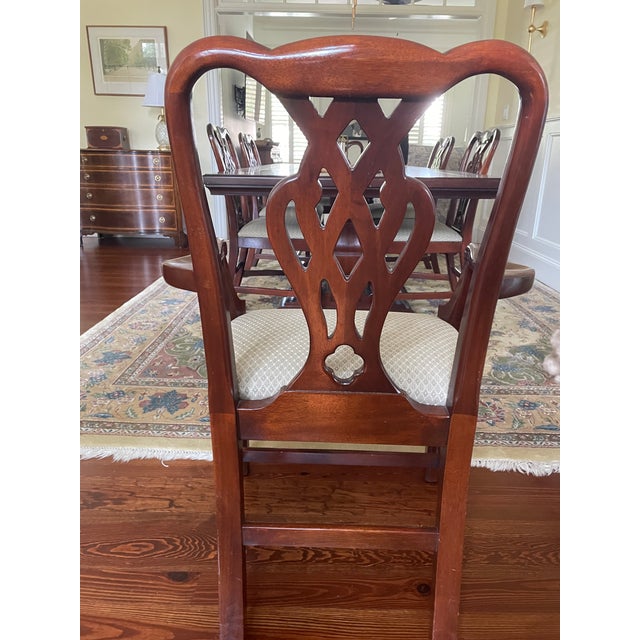 Baker Furniture Company Baker Chippendale-Inspired Mahogany Pretzel Back Dining Chairs. Two Arm Chairs and Four Side Chairs For Sale - Image 4 of 11