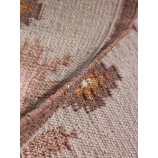 Swedish Flat-Woven Wool Rug by Karin Jönsson, 1960s For Sale - Image 4 of 5