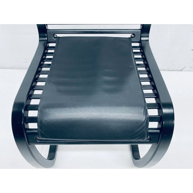 Set of Six Terge Hope “Spring” Black Wood Slat Cantilevered Dining Chairs for Westnofa For Sale - Image 11 of 13