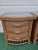 Wood Vintage Natural Wicker Baker Style Glass Top 3 Drawer Night Stands- a Pair For Sale - Image 7 of 9