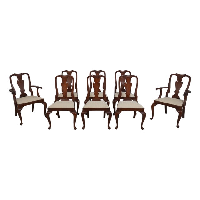 Set of 8 Henkel Harris Cherry Dining Room Chairs For Sale