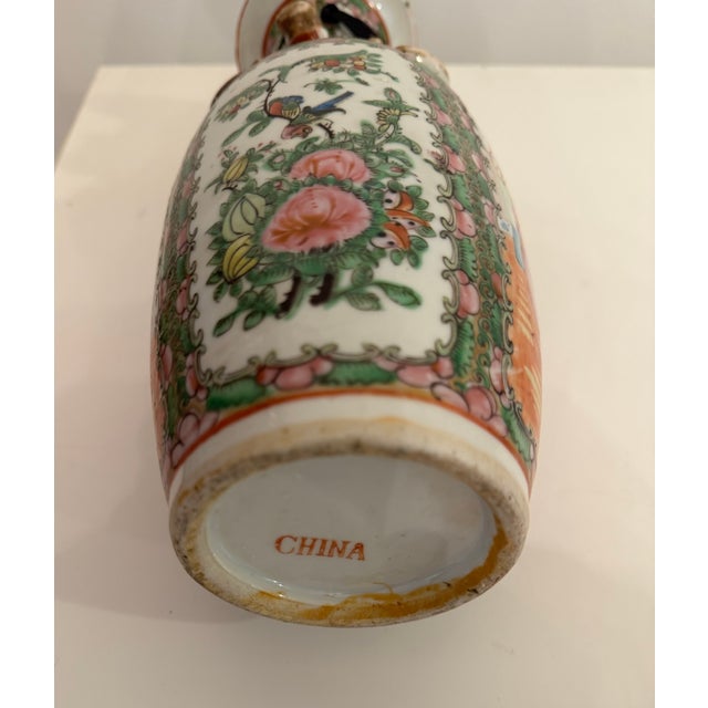 Chinese Vintage Chinese Famille Rose Vase For Sale - Image 3 of 5