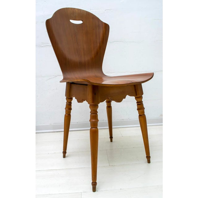 Brown Curved Wood Dining Chairs by Carlo Ratti, 1950s, Set of 4 For Sale - Image 8 of 17