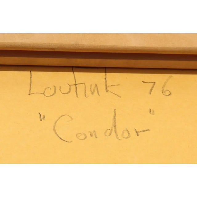 Contemporary Lou Fink, Condor, 1976 Pencil Drawing For Sale - Image 3 of 5