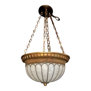 1900 Caldwell Leaded Glass Light Fixture