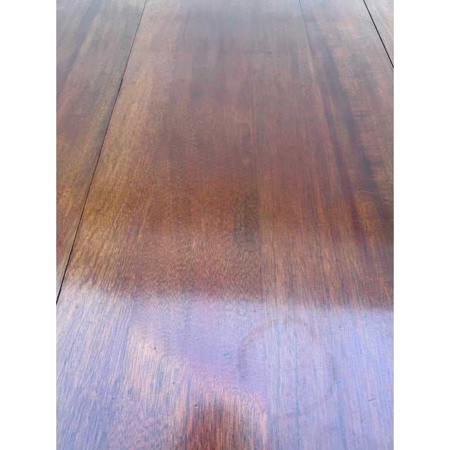Vintage Jacobean Style Mahogany Gateleg Drop-Leaf Dining Table With Turned Stretcher Base For Sale - Image 9 of 12