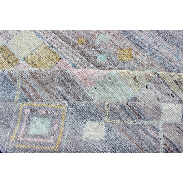 Casual Modern Design Rug in Light Grey and Pops of Colors 6'10 X 9'5 For Sale - Image 15 of 16