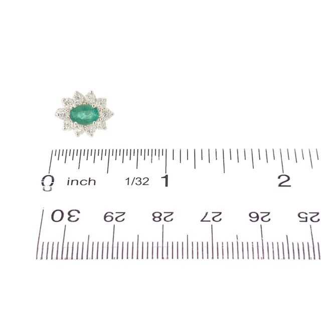 Metal Natural Emerald Diamond Earrings 14k White Gold 2.4 TCW Certified For Sale - Image 7 of 12