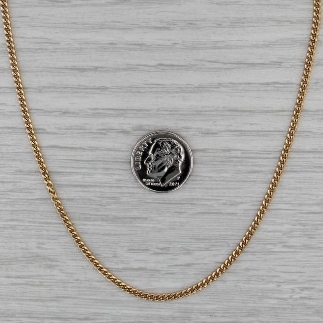 20.25" 2.2mm Curb Chain Necklace 14k Yellow Gold For Sale - Image 4 of 5